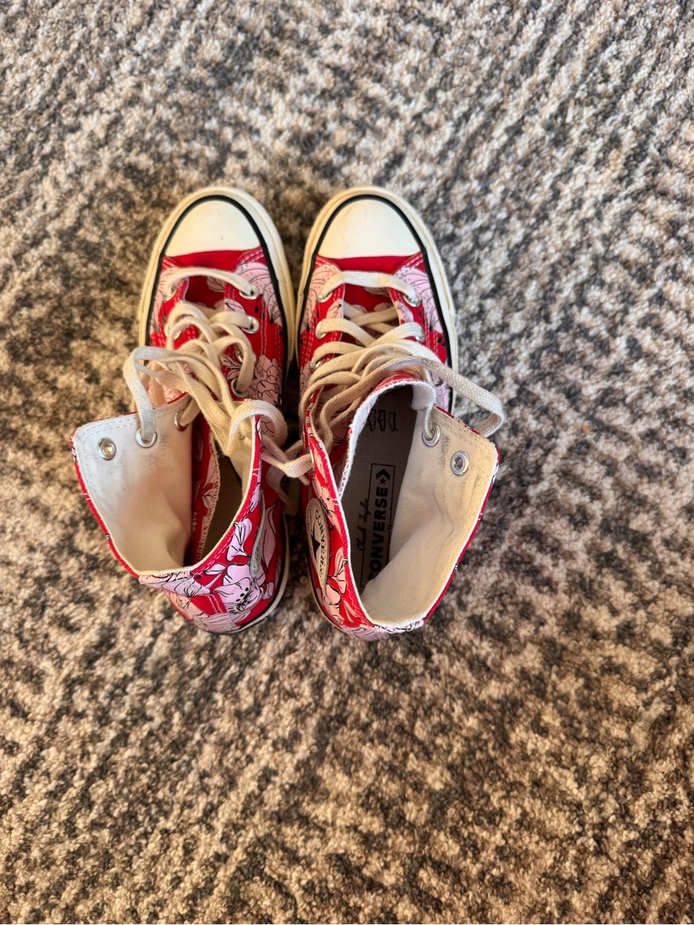 Converse Red Floral High-Top Sneakers